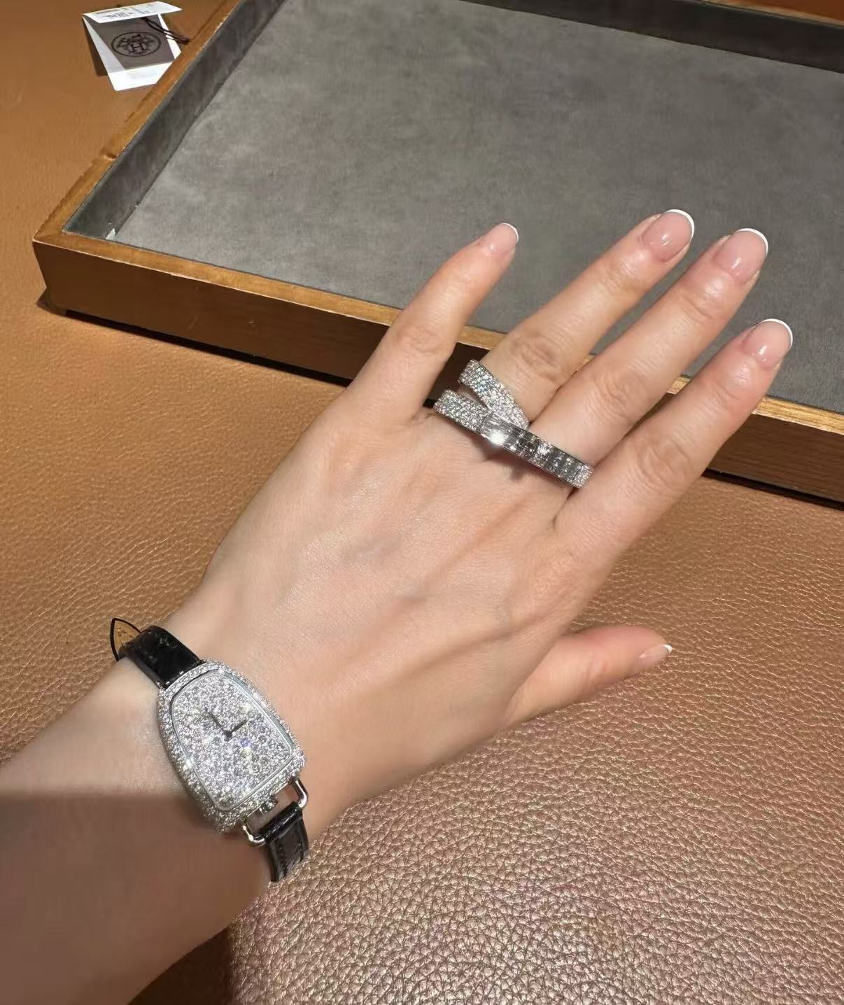 [CiCi]NEW STYLE FULL CIRCLE DOUBLE DIAMOND RING