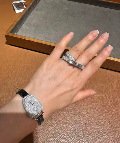 [CiCi]NEW STYLE FULL CIRCLE DOUBLE DIAMOND RING