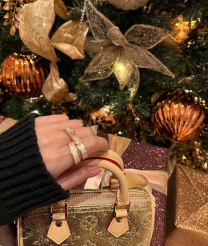 [CiCi]NEW STYLE FULL CIRCLE DOUBLE DIAMOND RING