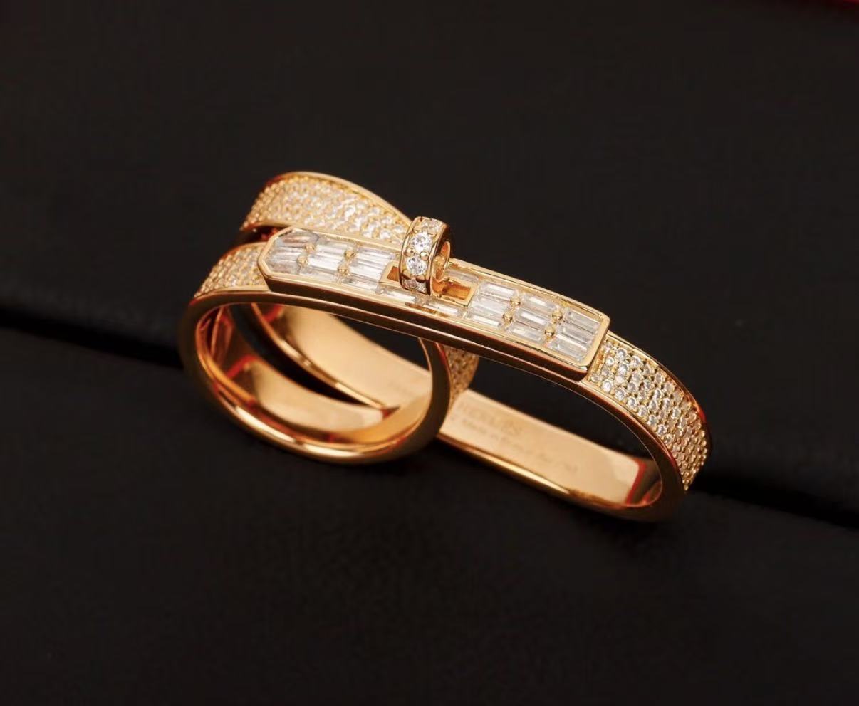 [CiCi]NEW STYLE FULL CIRCLE DOUBLE DIAMOND RING
