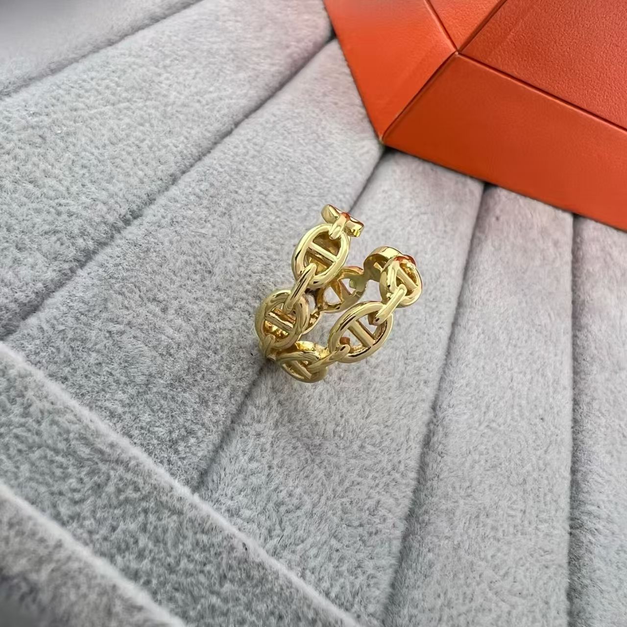 [CiCi]GLOSSY FINISH SQUARE COMBINATION DOUBLE-LAYER PIG NOSE RING