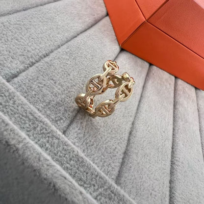 [CiCi]GLOSSY FINISH SQUARE COMBINATION DOUBLE-LAYER PIG NOSE RING
