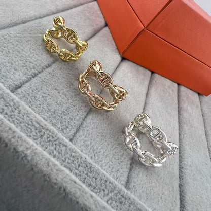 [CiCi]GLOSSY FINISH SQUARE COMBINATION DOUBLE-LAYER PIG NOSE RING