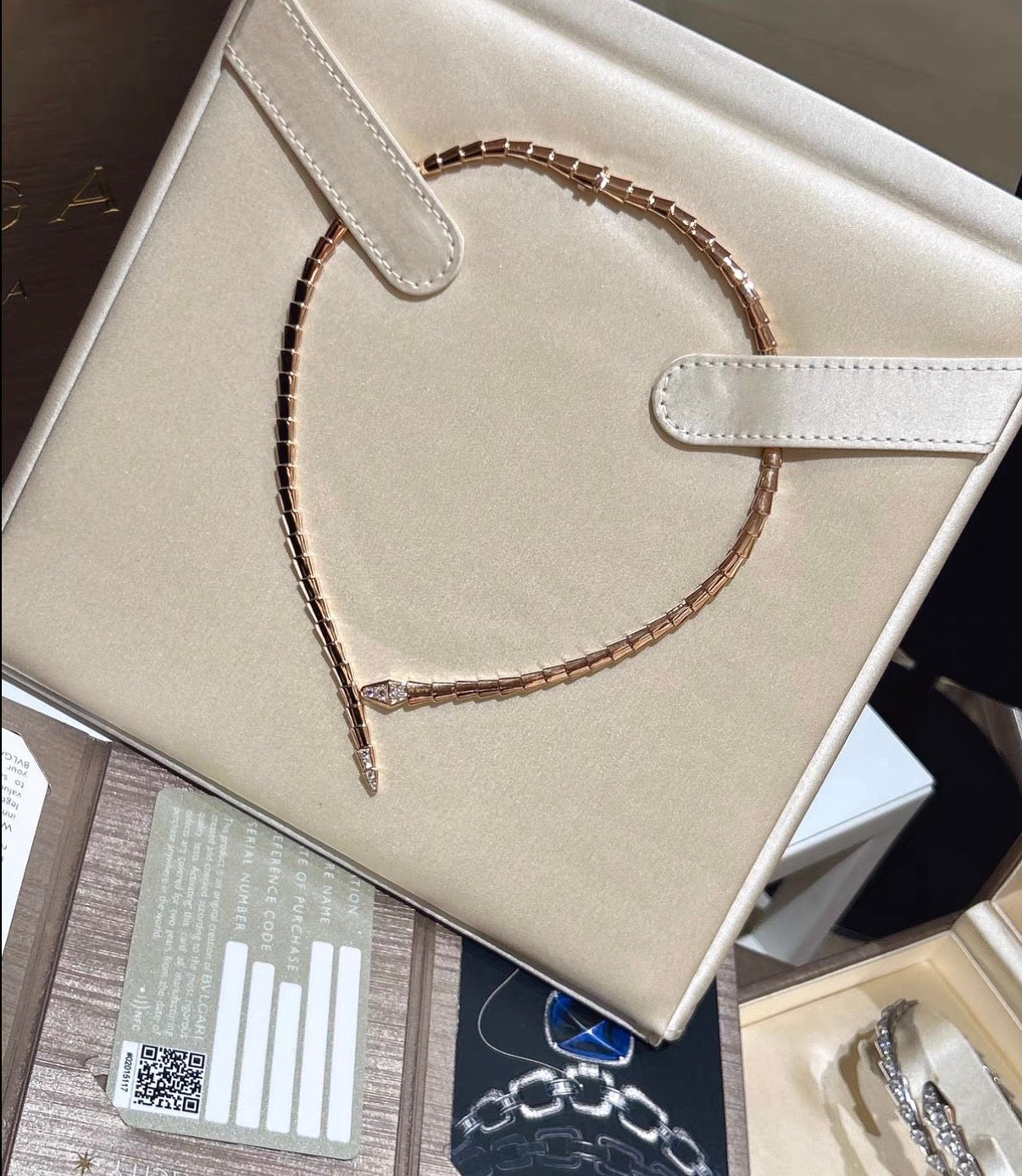 [CiCi]SERPENTI VIPER SERIES ROSE GOLD SNAKE NECKLACE