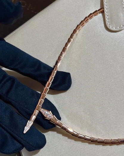 [CiCi]SERPENTI VIPER SERIES ROSE GOLD SNAKE NECKLACE