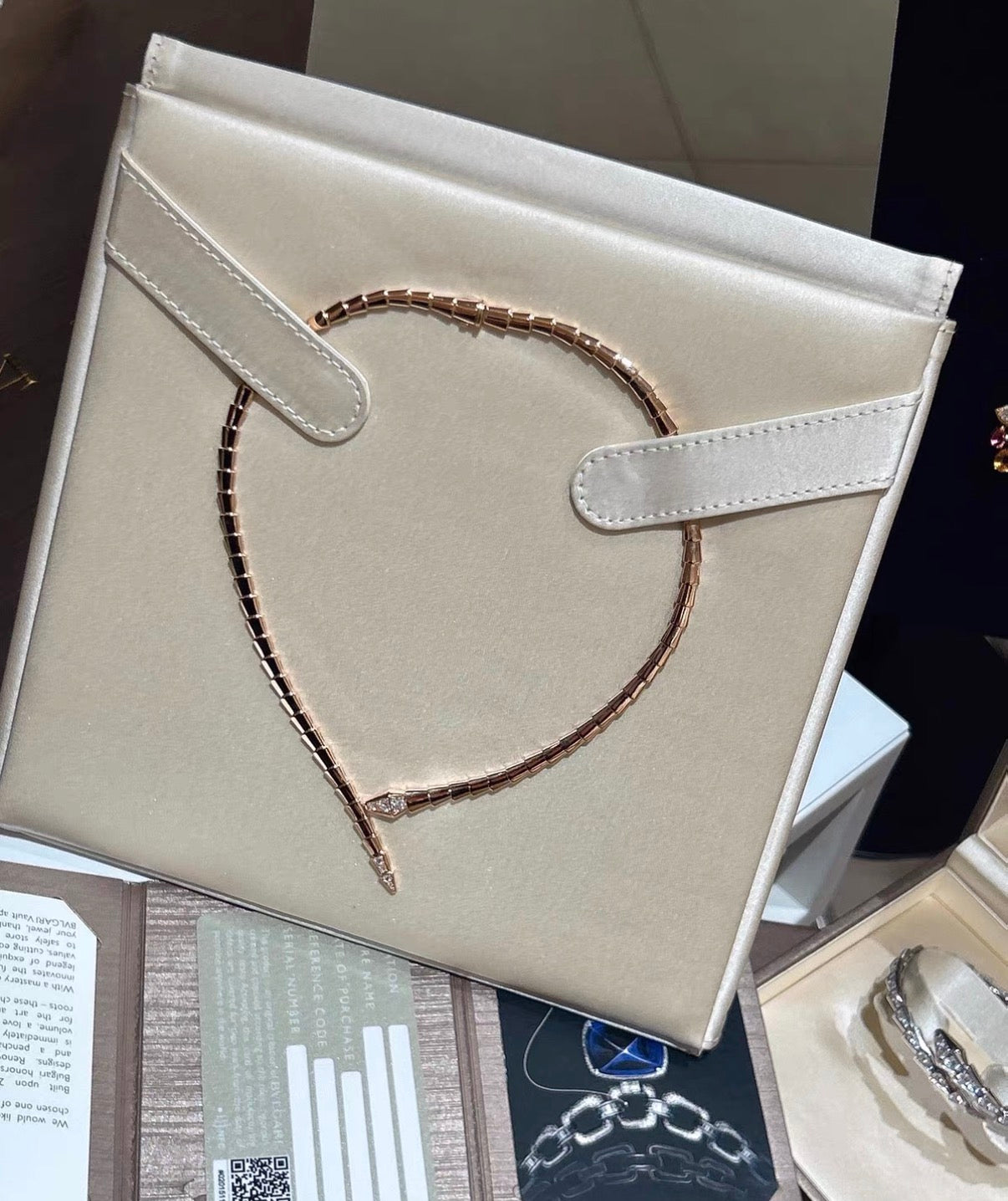 [CiCi]SERPENTI VIPER SERIES ROSE GOLD SNAKE NECKLACE