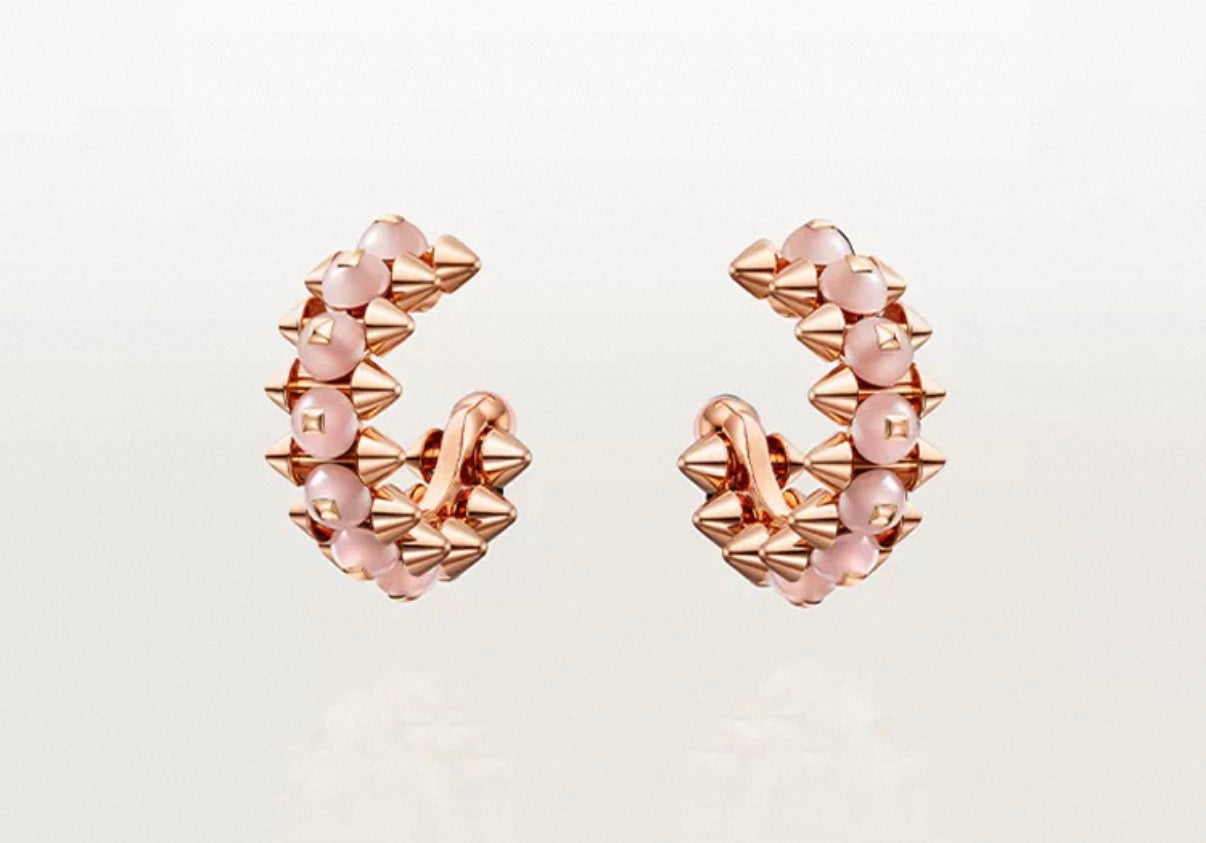 [CiCi]CLASH COLLECTION AGATE CHALCEDONY STUD EARRINGS