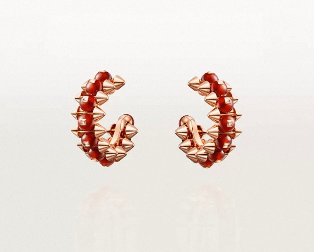 [CiCi]CLASH COLLECTION AGATE CHALCEDONY STUD EARRINGS