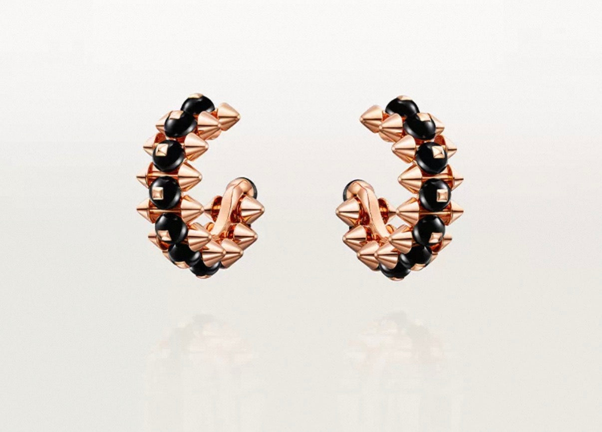 [CiCi]CLASH COLLECTION AGATE CHALCEDONY STUD EARRINGS
