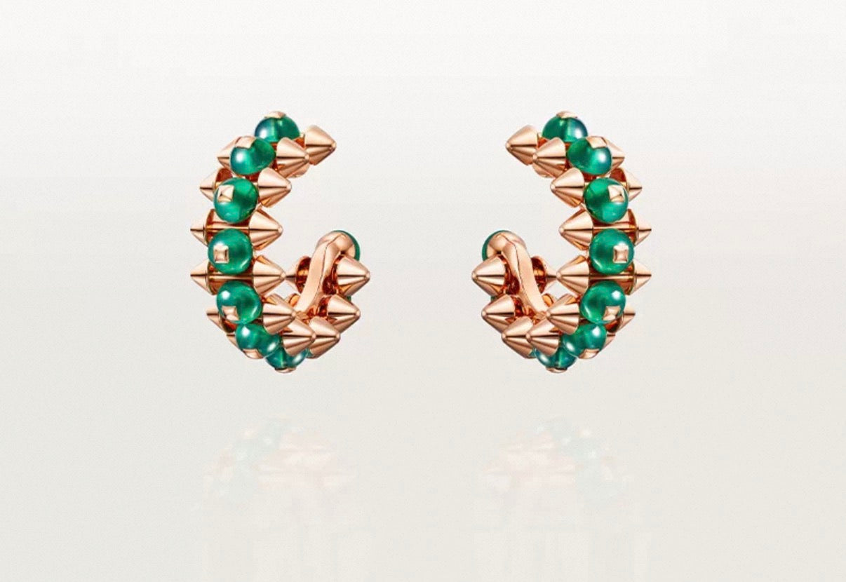 [CiCi]CLASH COLLECTION AGATE CHALCEDONY STUD EARRINGS
