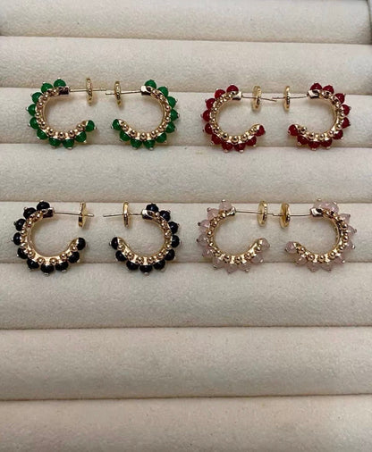 [CiCi]CLASH COLLECTION AGATE CHALCEDONY STUD EARRINGS