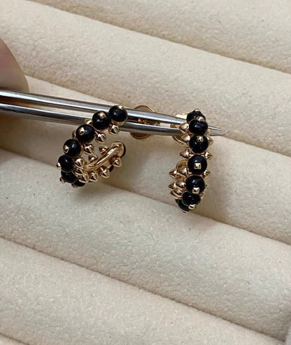 [CiCi]CLASH COLLECTION AGATE CHALCEDONY STUD EARRINGS