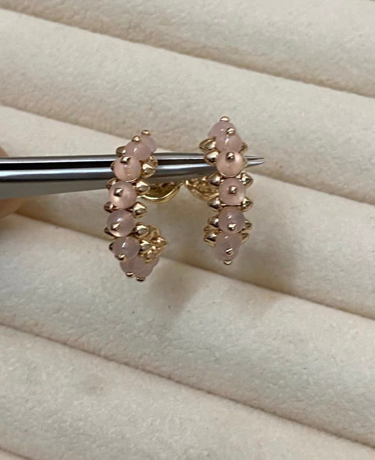 [CiCi]CLASH COLLECTION AGATE CHALCEDONY STUD EARRINGS