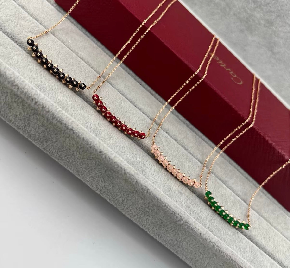 [CiCi]CLASH COLLECTION AGATE CHALCEDONY STUD NECKLACE