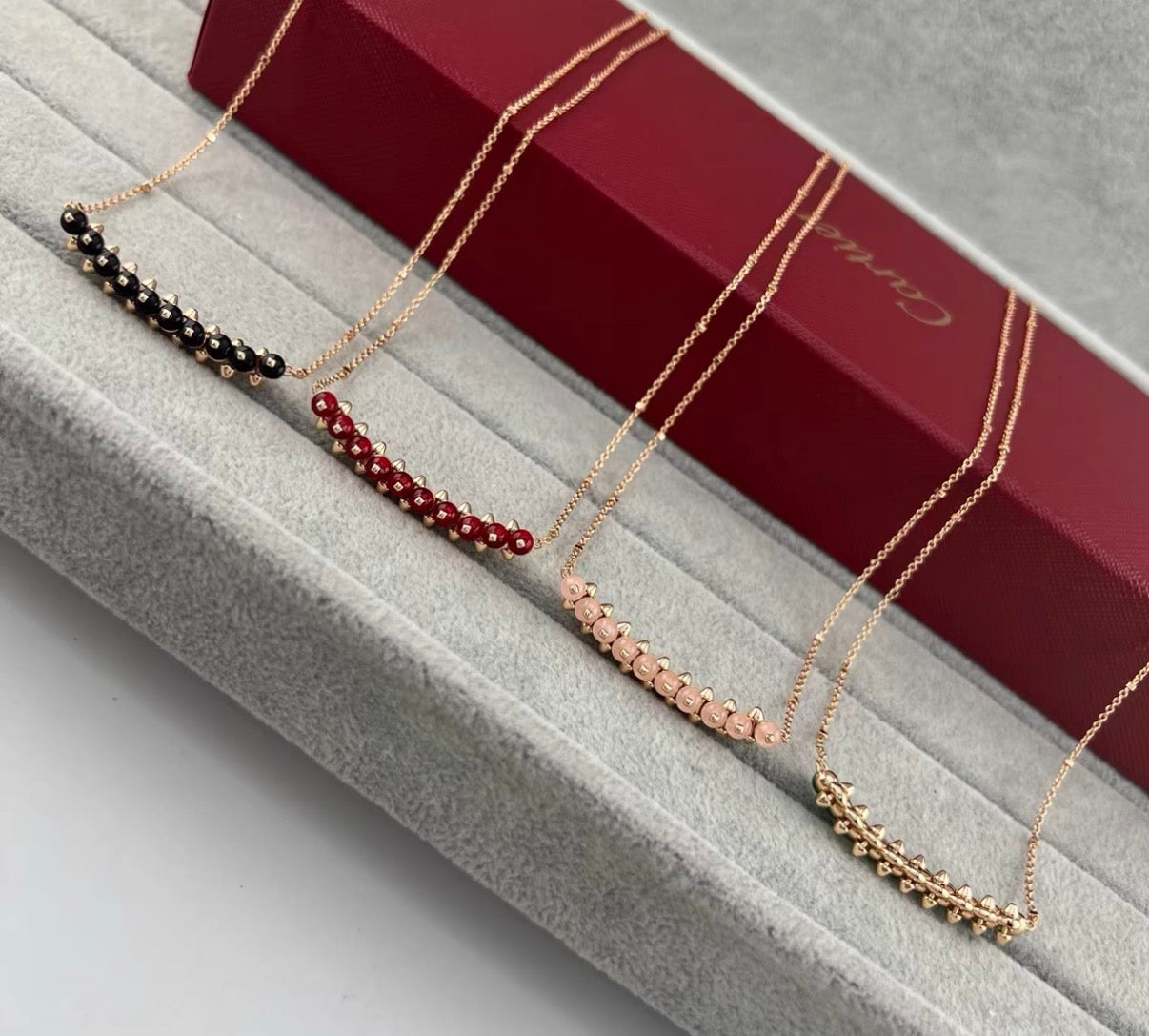 [CiCi]CLASH COLLECTION AGATE CHALCEDONY STUD NECKLACE