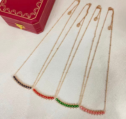 [CiCi]CLASH COLLECTION AGATE CHALCEDONY STUD NECKLACE