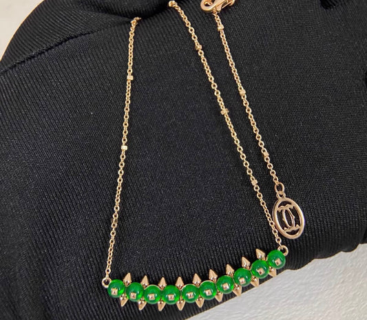 [：CiCi]CLASH COLLECTION AGATE CHALCEDONY STUD NECKLACE