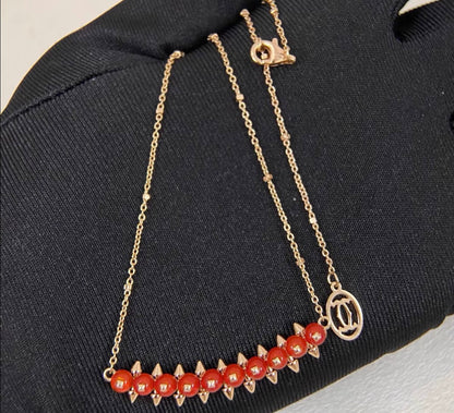 [CiCi]CLASH COLLECTION AGATE CHALCEDONY STUD NECKLACE