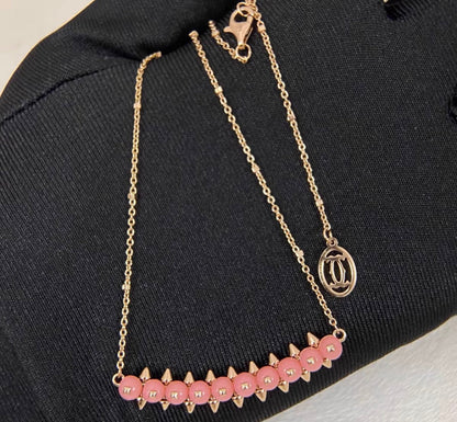[CiCi]CLASH COLLECTION AGATE CHALCEDONY STUD NECKLACE