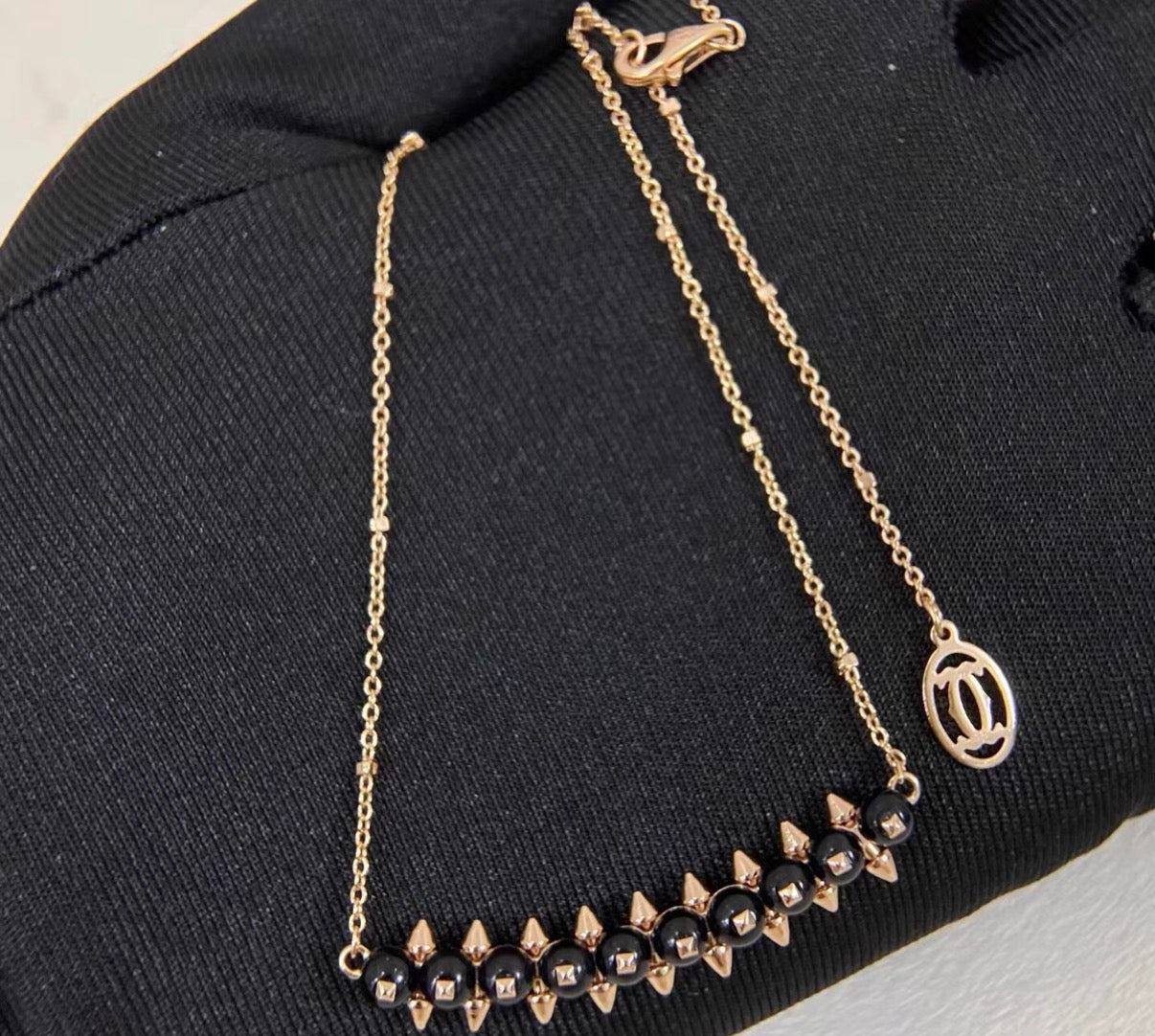 [CiCi]CLASH COLLECTION AGATE CHALCEDONY STUD NECKLACE