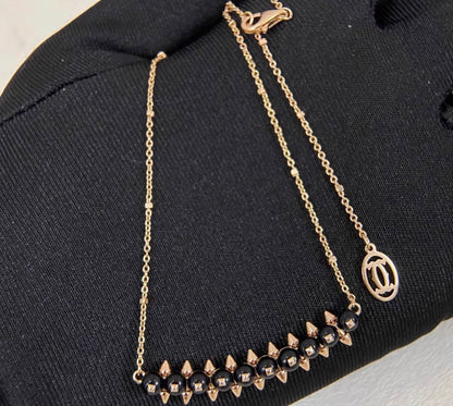 [CiCi]CLASH COLLECTION AGATE CHALCEDONY STUD NECKLACE