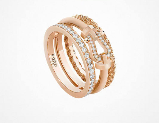 [CiCi]FORCE 10 RISE SERIES LARGE-SIZED 18K GOLD HALF-SET DIAMOND RING
