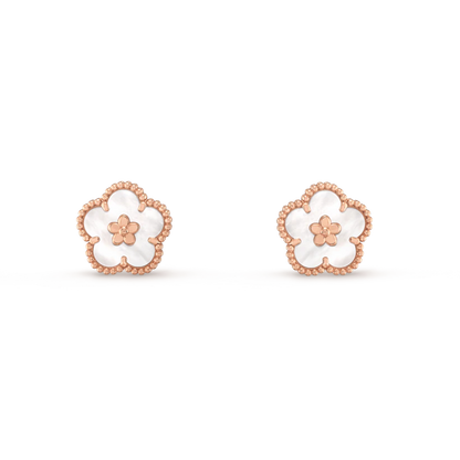 [CiCi]LUCKY PINK GOLD WHITE MOP EARRINGS