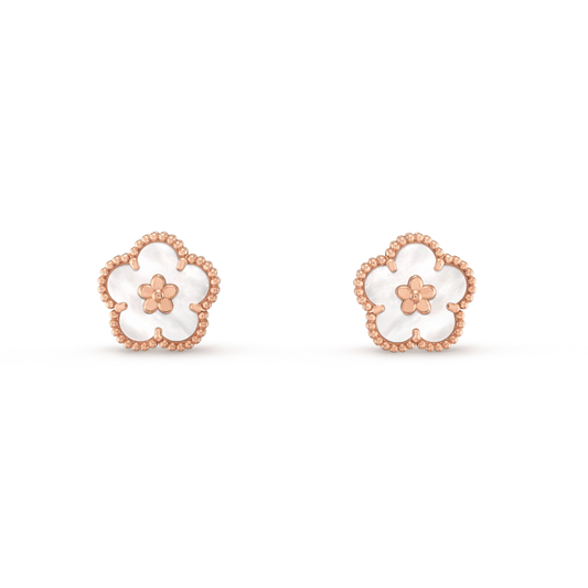 [CiCi]LUCKY PINK GOLD WHITE MOP EARRINGS