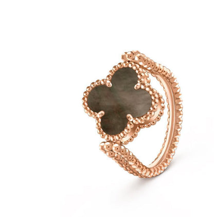 [CiCi]CLOVER RIVERSIBLE GRAY AGATE RING