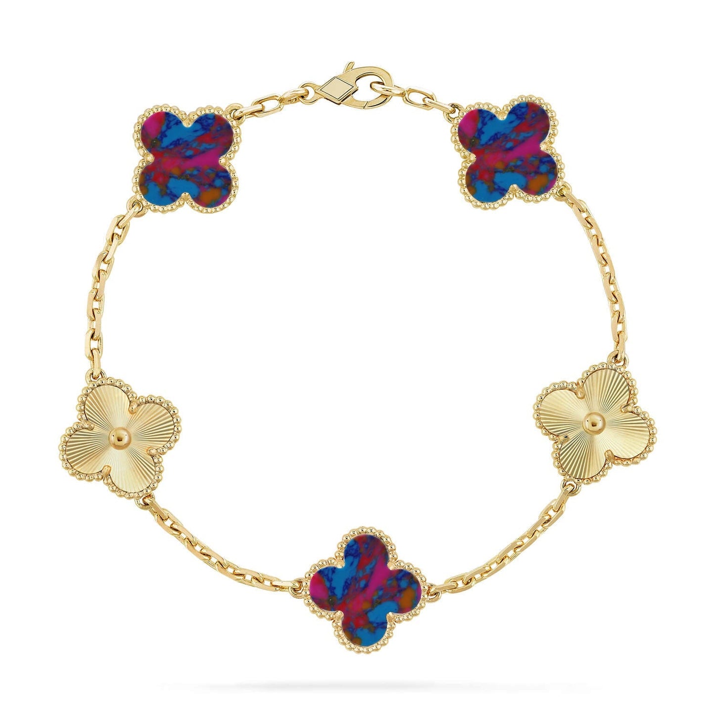 [CiCi]CLOVER 5 MOTIF COLOR GEMSTONES BRACELET COLLECTION