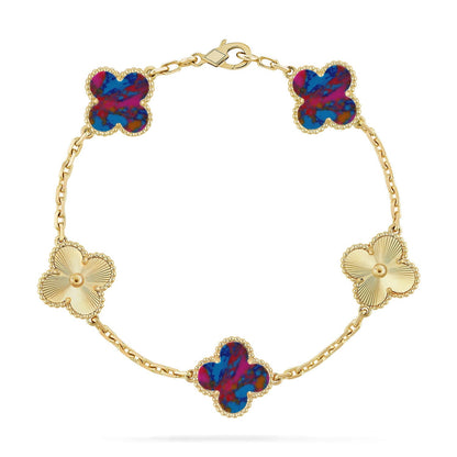 [CiCi]CLOVER 5 MOTIF COLOR GEMSTONES BRACELET COLLECTION