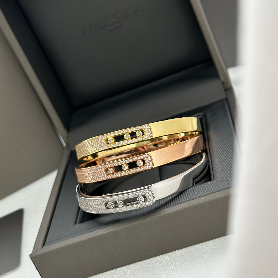 [CiCi]Move Noa Rose Gold Pavé Diamond Bangle Bracelet