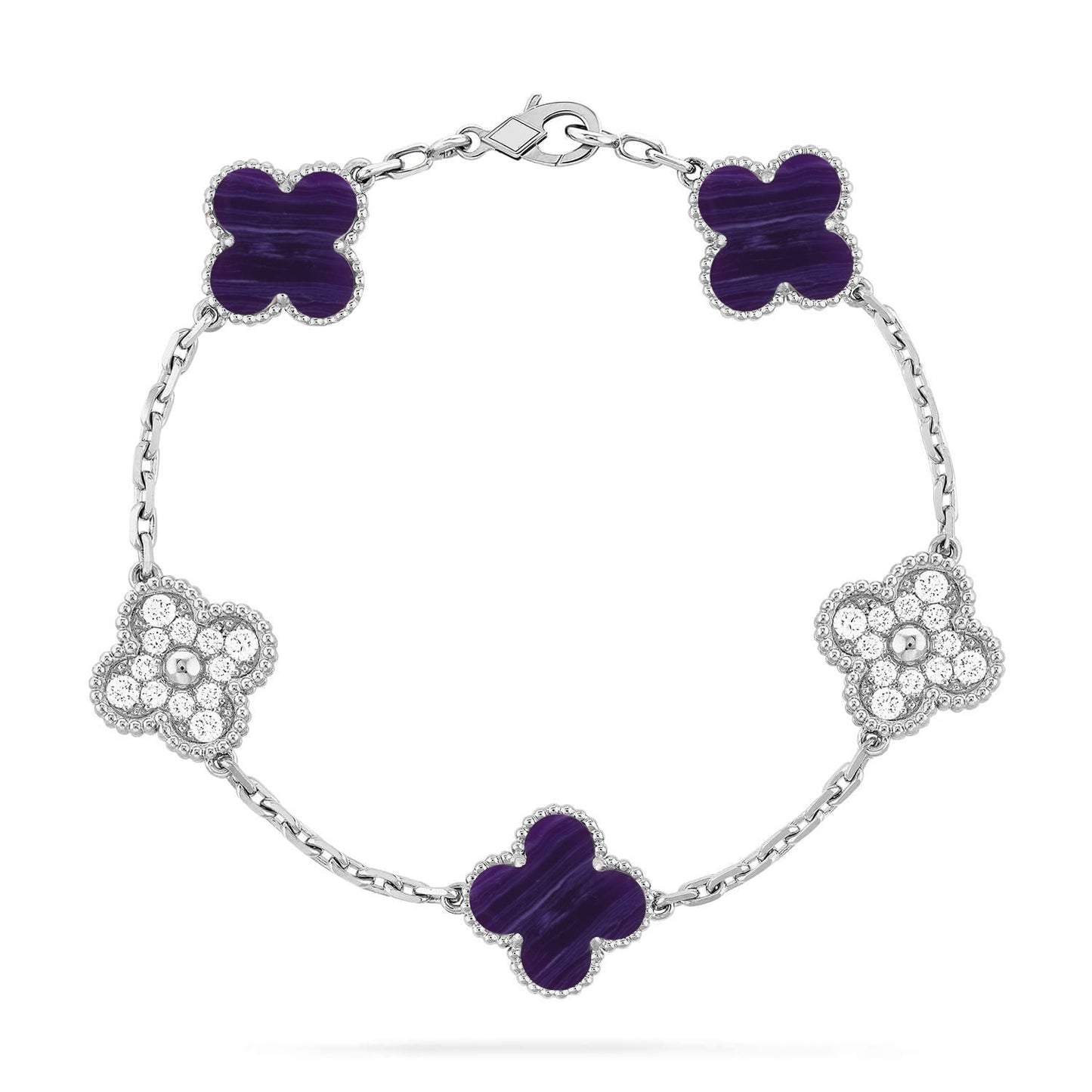 [CiCi]CLOVER 5 MOTIF PURPLE STRIPES BRACELET COLLECTION
