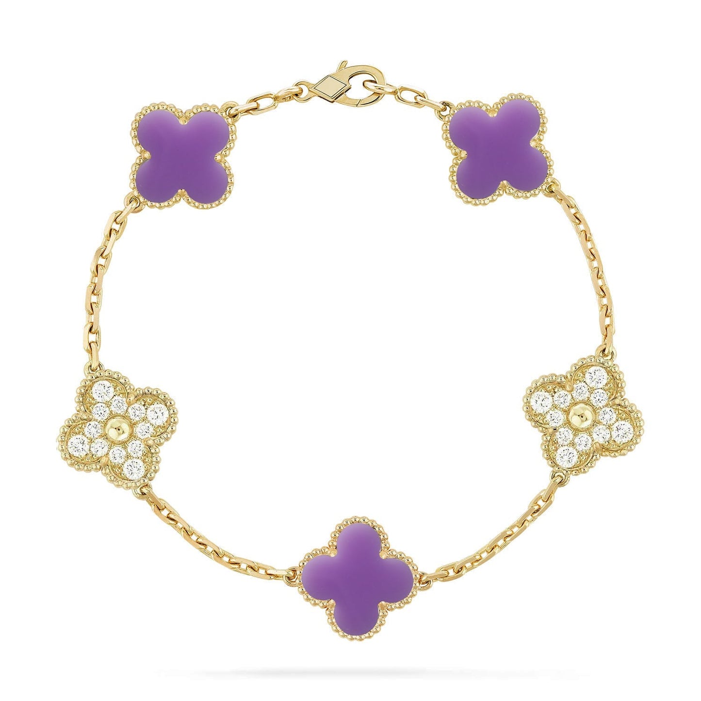 [CiCi]CLOVER 5 MOTIF LIGHT PURPLE BRACELET COLLECTION