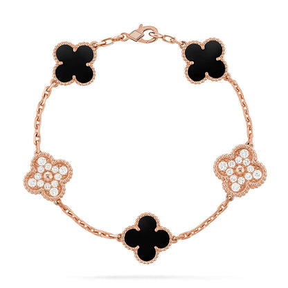 [CiCi] CLOVER 5 MOTIF ONYXS BRACELET COLLECTION
