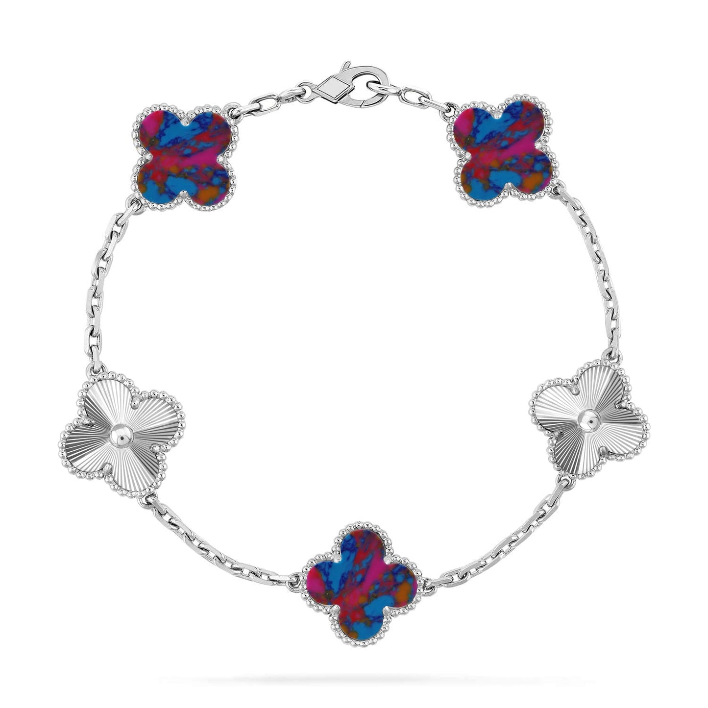 [CiCi]CLOVER 5 MOTIF COLOR GEMSTONES BRACELET COLLECTION