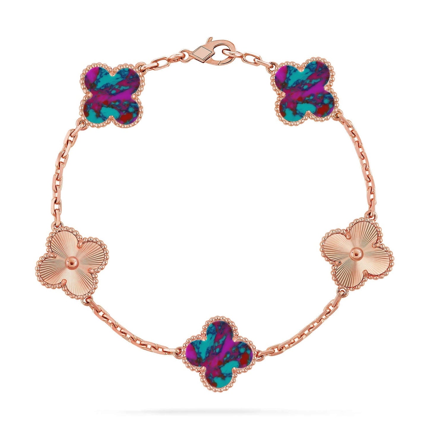 [CiCi]CLOVER 5 MOTIF COLOR GEMSTONES BRACELET COLLECTION
