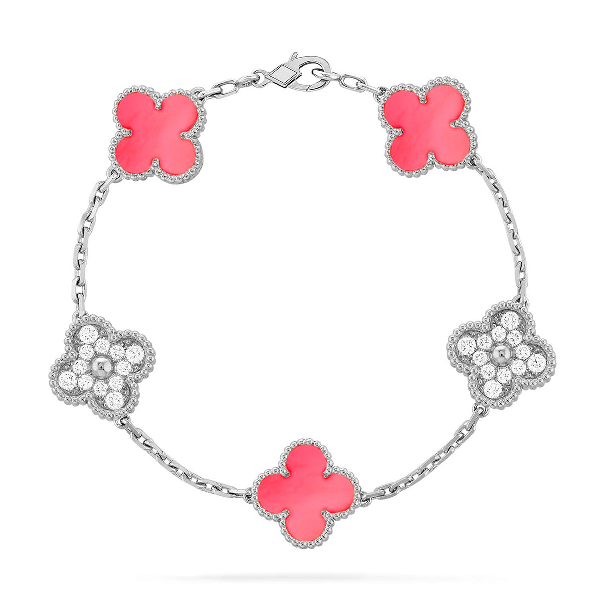 [CiCi] CLOVER 5 MOTIFS  PINK MOP BRACELET COLLECTION