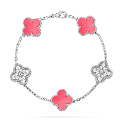 [CiCi] CLOVER 5 MOTIFS  PINK MOP BRACELET COLLECTION
