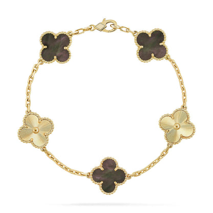 [CiCi] CLOVER 5 MOTIF GRAY MOP BRACELET COLLECTION
