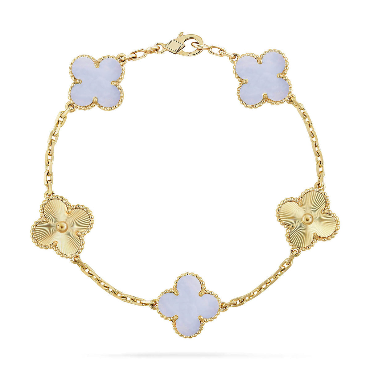 [CiCi] CLOVER 5 MOTIV LILA CHALCEDON ARMBAND KOLLEKTION