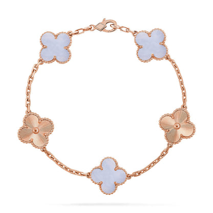 [CiCi] CLOVER 5 MOTIV LILA CHALCEDON ARMBAND KOLLEKTION
