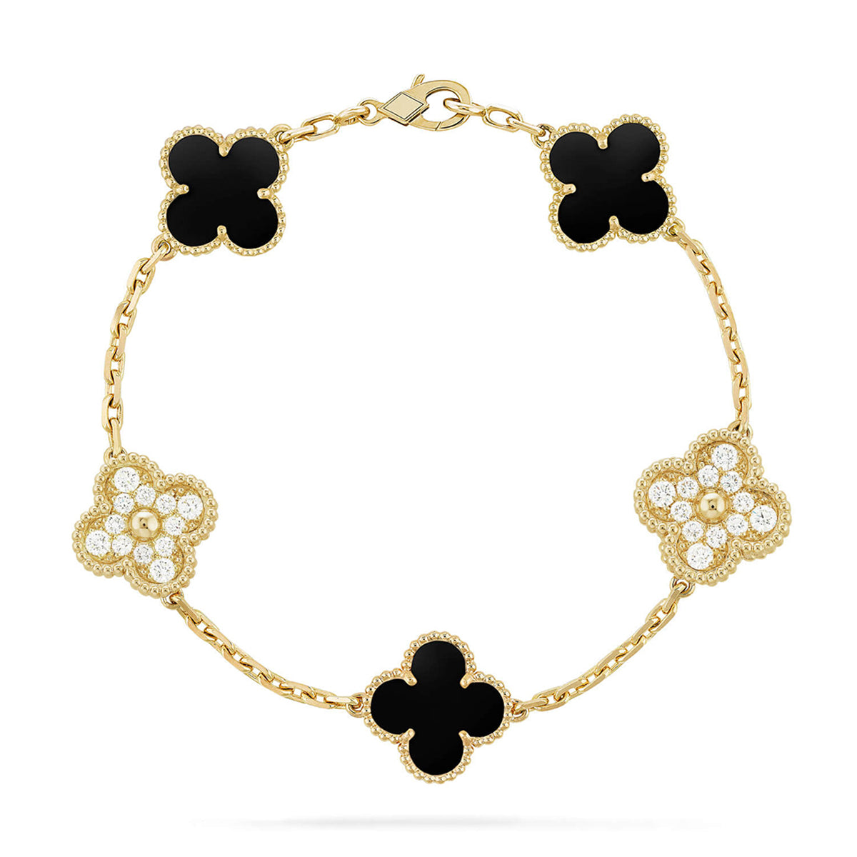 [CiCi] CLOVER 5 MOTIF ONYXS BRACELET COLLECTION