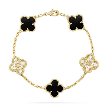 [CiCi] CLOVER 5 MOTIF ONYXS BRACELET COLLECTION