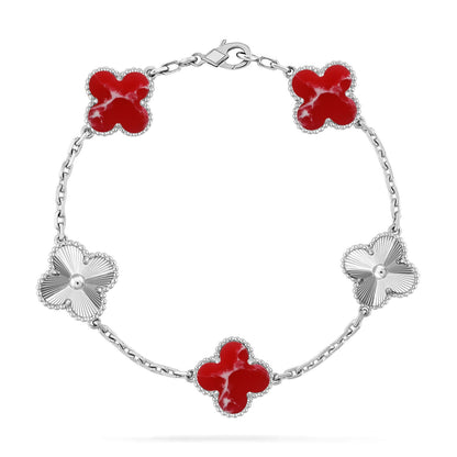 [CiCi]CLOVER 5 MOTIF RED PATTERN BRACELET COLLECTION