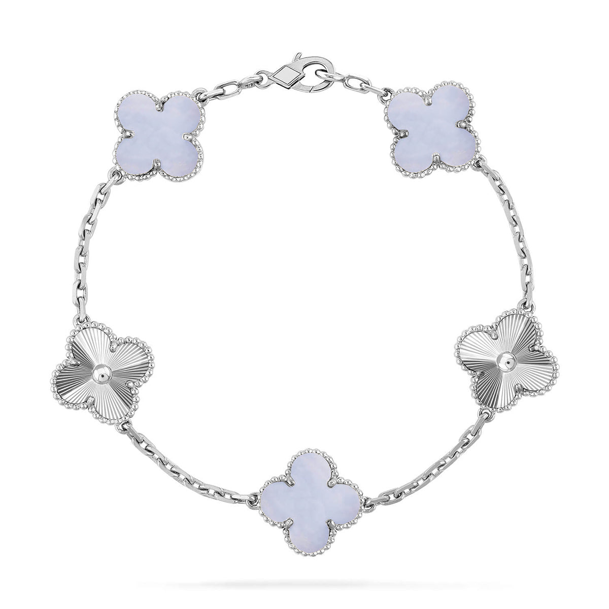 [CiCi] CLOVER 5 MOTIV LILA CHALCEDON ARMBAND KOLLEKTION