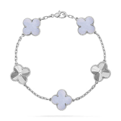 [CiCi] CLOVER 5 MOTIV LILA CHALCEDON ARMBAND KOLLEKTION