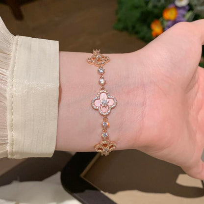 [CiCi]CLOVER 5 MOTIF PINK BLUE RED WHITE BRACELET