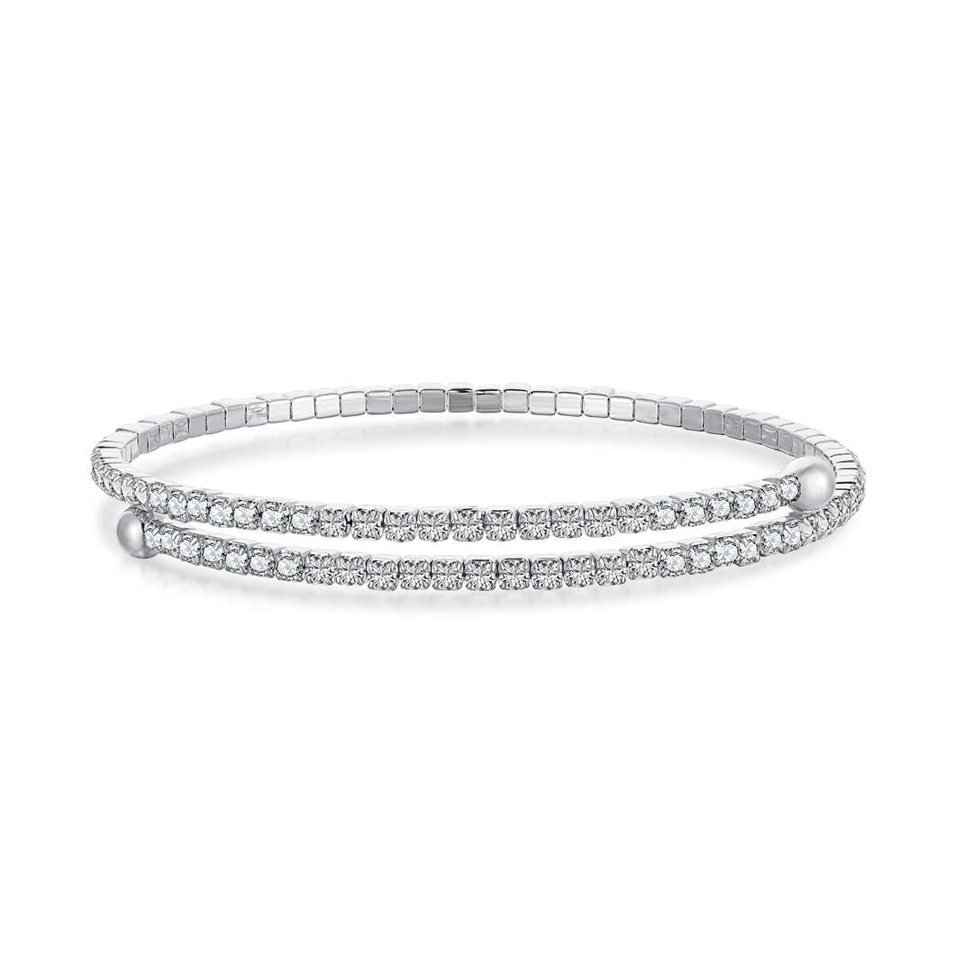 [CiCi]Row of Diamonds Round Fashion Bracelet