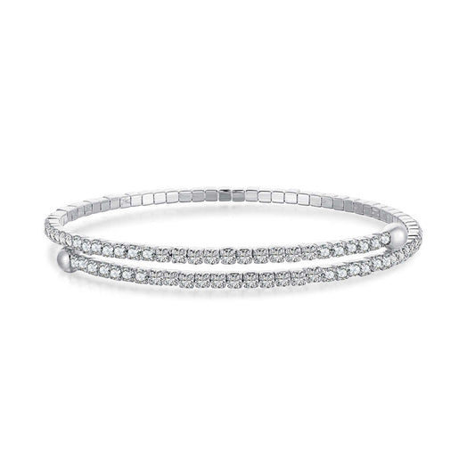 [CiCi]Row of Diamonds Round Fashion Bracelet